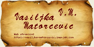 Vasiljka Matorčević vizit kartica